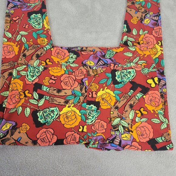 Halloween Lularoe Womens Leggings TC2 Tall Curvy 2 Frankenstein Red NOV127E - Picture 3 of 10